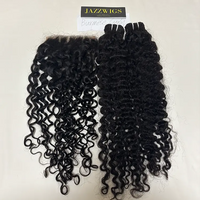 Virgin Burmese curly 2 bundles with 6x6 HD lace closure for Black women.