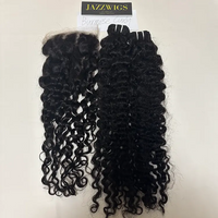 Virgin Burmese curly 2 bundles with 7x7 HD lace closure for Black women.