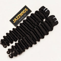 Virgin Cambodian Deep Wave Hair – 2 Bundles | Natural Black #1B