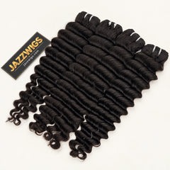 Virgin Cambodian Deep Wave Hair – 4 Bundles | Natural Black #1B