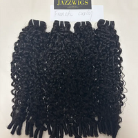 Natural-looking French curly Black hair using a 5x5 HD lace closure.