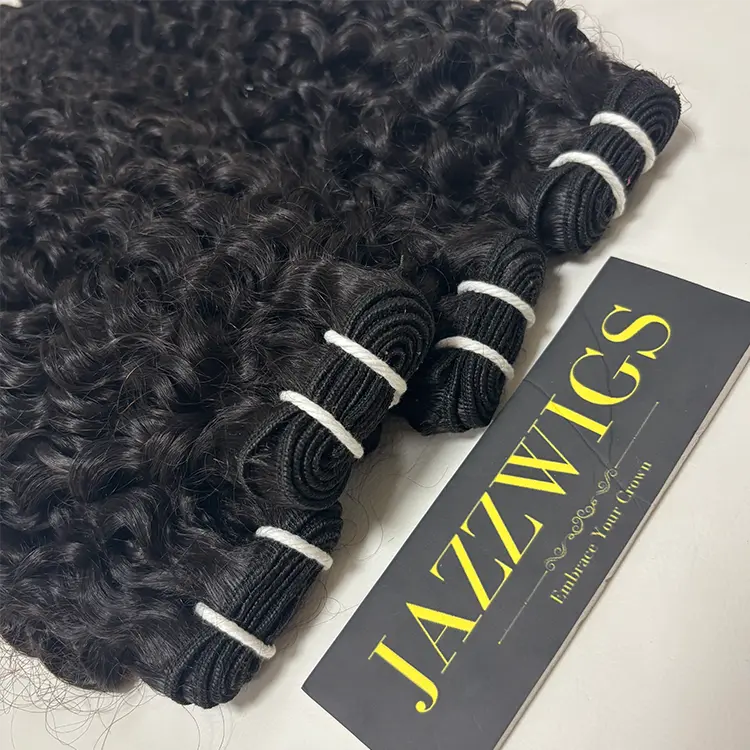 Soft French curly texture virgin Cambodian hair bundles for Black hair installs.