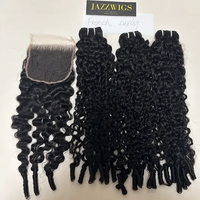 Full virgin French curly bundles with 5x5 HD lace for seamless installs.