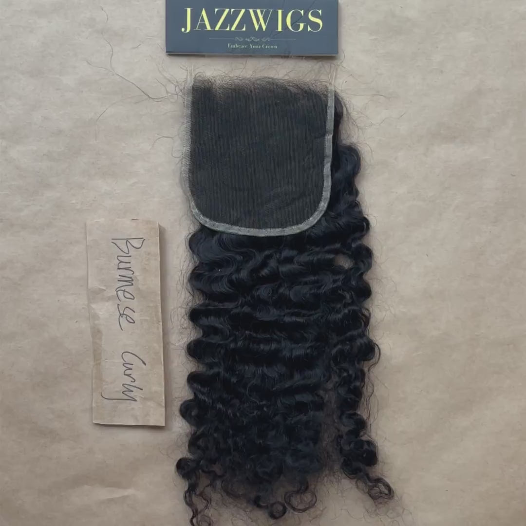 5x5 HD Lace Burmese Curly Closure – Skinlike Invisible Melt  | JazzWigs