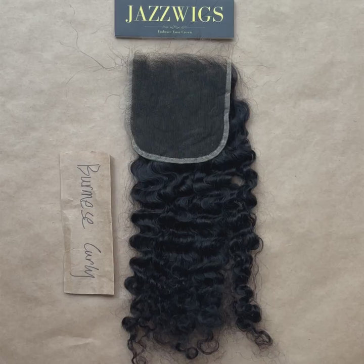 5x5 HD Lace Burmese Curly Closure – Skinlike Invisible Melt  | JazzWigs