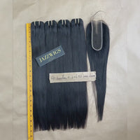 4 Raw Vietnamese Straight Hair Bundles with 2×6 HD Lace Closure