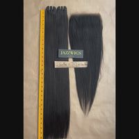 2 Raw Vietnamese Straight Hair Bundles with 7×7 HD Lace Closure