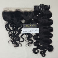 4 Virgin Cambodian Body Wave Hair Bundles with 13×4 HD Lace Frontal JAZZWIGS