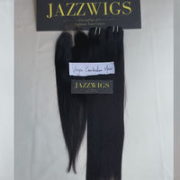 Virgin Cambodian Straight Hair 2 Bundle Deal with 2×6 HD Lace Closure