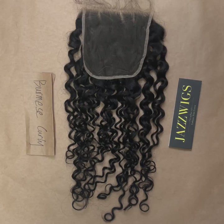 6x6 HD lace Burmese curly closure for Black women with natural curl definition.