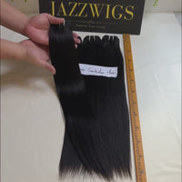 Virgin Cambodian Straight Hair 2 Bundle Deal with 2×6 HD Lace Closure