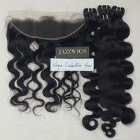 4 Virgin Cambodian Body Wave Hair Bundles with 13×4 HD Lace Frontal JAZZWIGS