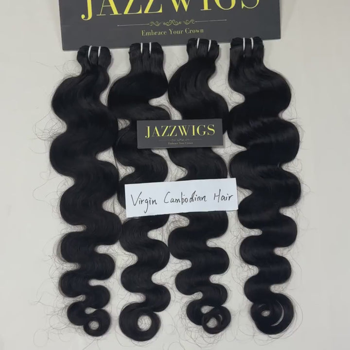 Virgin Cambodian Body Wave Hair 4 Bundle Deal – JazzWigs Factory Wholesale