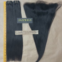 2 Raw Vietnamese Straight Hair Bundles with 13×4 HD Lace Frontal