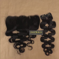 Raw body wave 2 bundles with 13x6 HD lace frontal for Black women.