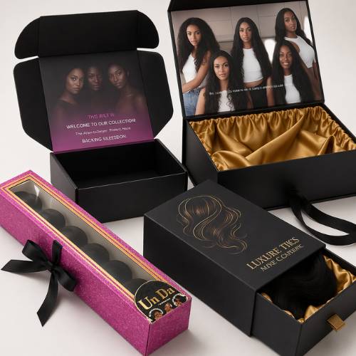 Custom private-label hair packaging boxes for hair brands at JazzWigs