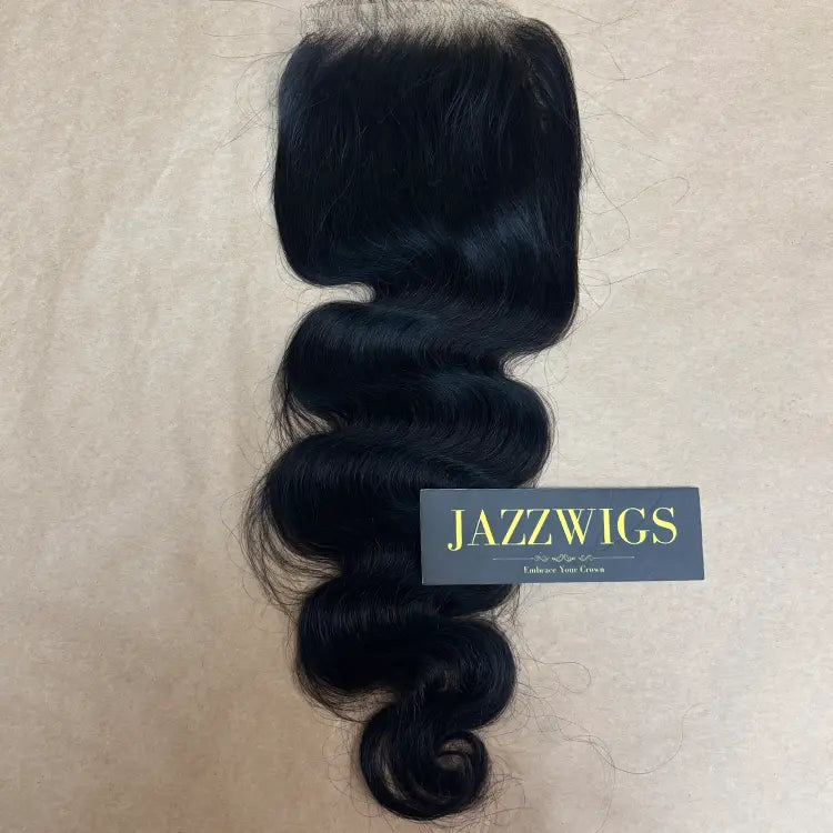 Soft body wave bundles with 5x5 HD lace closure for wig vendors.