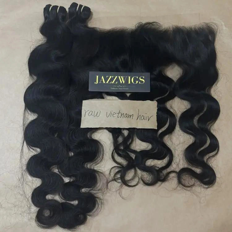 Raw Vietnamese Body Wave 2 Bundles with 13x4 HD Lace Frontal – Factory Direct | JazzWigs