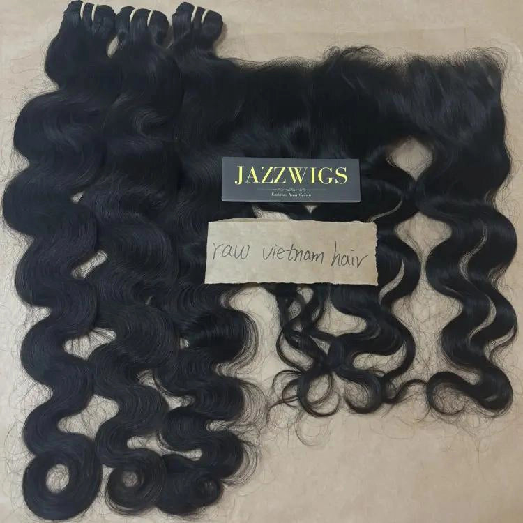 Raw Vietnamese Body Wave 3 Bundles with 13x4 HD Lace Frontal – Factory Direct | JazzWigs