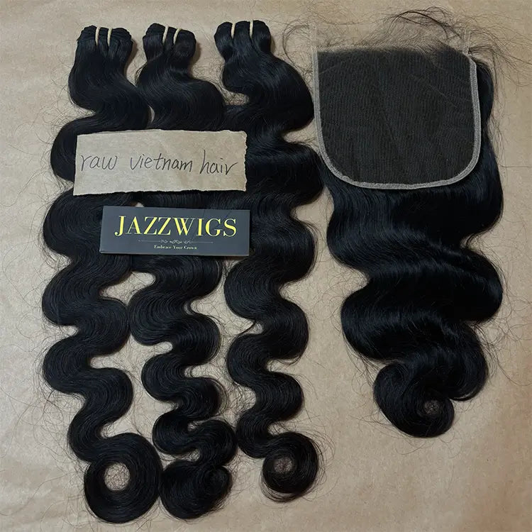 Raw Vietnamese Body Wave 3 Bundles with 7x7 HD Lace Frontal – Factory Direct | JazzWigs