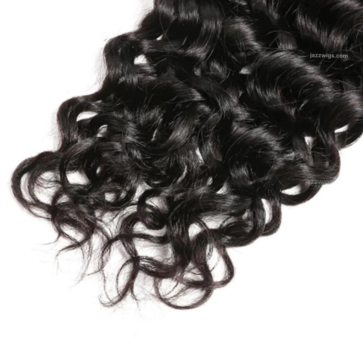 Water wave human hair bundle texture detail.
