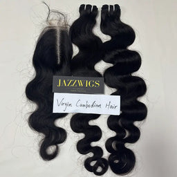 Virgin Cambodian Body Wave 2 Bundles With 2x6 HD Lace Closure | JazzWigs