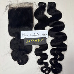 Virgin Cambodian Body Wave 2 Bundles With 7x7 HD Lace Closure | JazzWigs