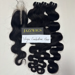 Virgin Cambodian Body Wave 3 Bundles With 2x6 HD Lace Closure | JazzWigs