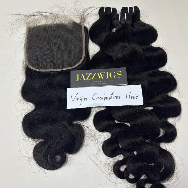 Virgin Cambodian Body Wave 3 Bundles With 7x7 HD Lace Closure | JazzWigs