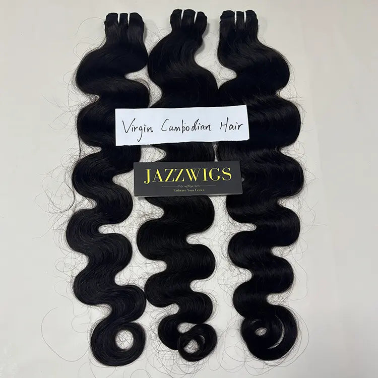 Virgin Cambodian Body Wave 3 Bundles With 7x7 HD Lace Closure | JazzWigs