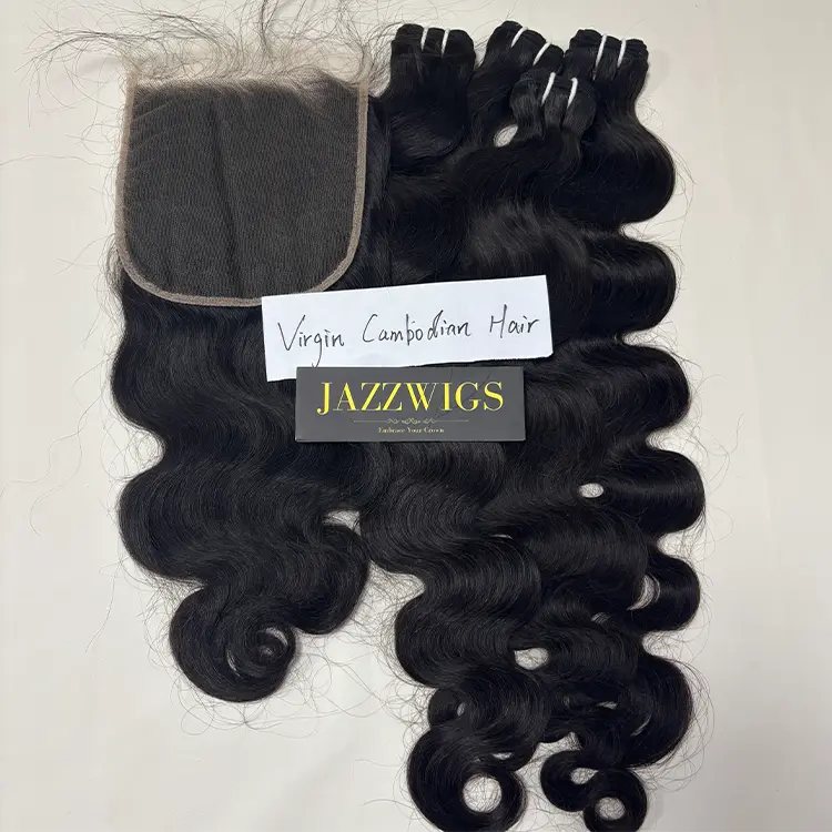 Virgin Cambodian Body Wave 4 Bundles With 7x7 HD Lace Closure | JazzWigs